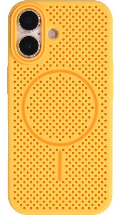 Coque iPhone 17 - Grille Full Color Look compatible avec MagSafe résistant en plastique - Orange