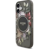 iPhone 17 Case Hülle - Guess IML Blumen mit Handgelenk-Kette, kompatibel mit MagSafe, elegante und trendige Schutzhülle - Schwarz