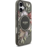 iPhone 17 Case Hülle - Guess IML Blumen mit Handgelenk-Kette, kompatibel mit MagSafe, elegante und trendige Schutzhülle - Schwarz