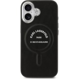 Coque iPhone 17 - Karl Lagerfeld PU RSG Logo MagSafe élégante et protectrice - Noir