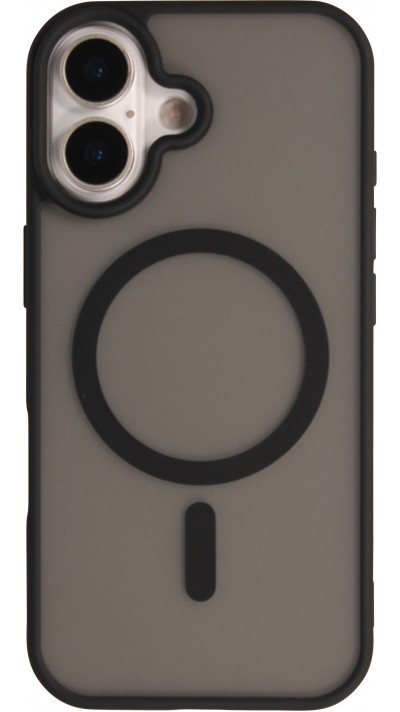 Coque iPhone 17 - MagSafe semi-transparente en silicone rigide avec bords renforcés pour une protection robuste - Noir