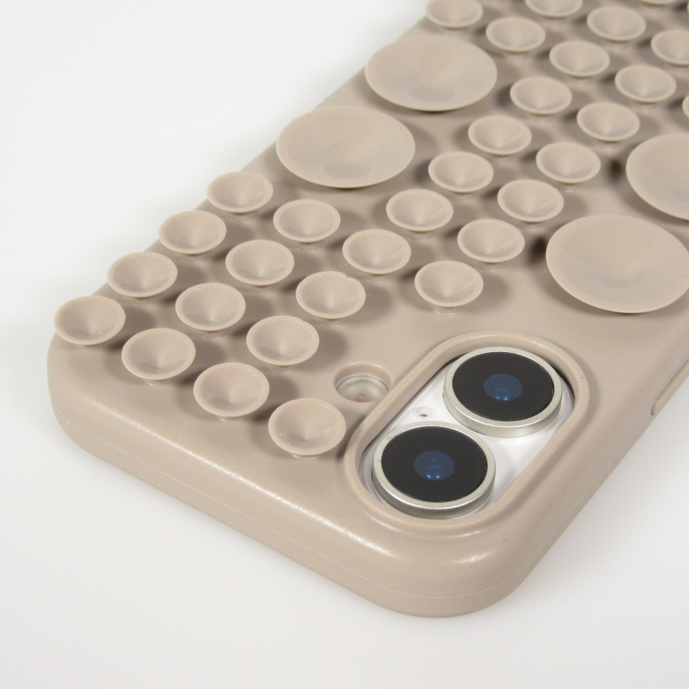 iPhone 17 Case H&uuml;lle - Pastellfarbene Wandhalterung mit Saugnapf f&uuml;r glatte Oberfl&auml;chen - Braun