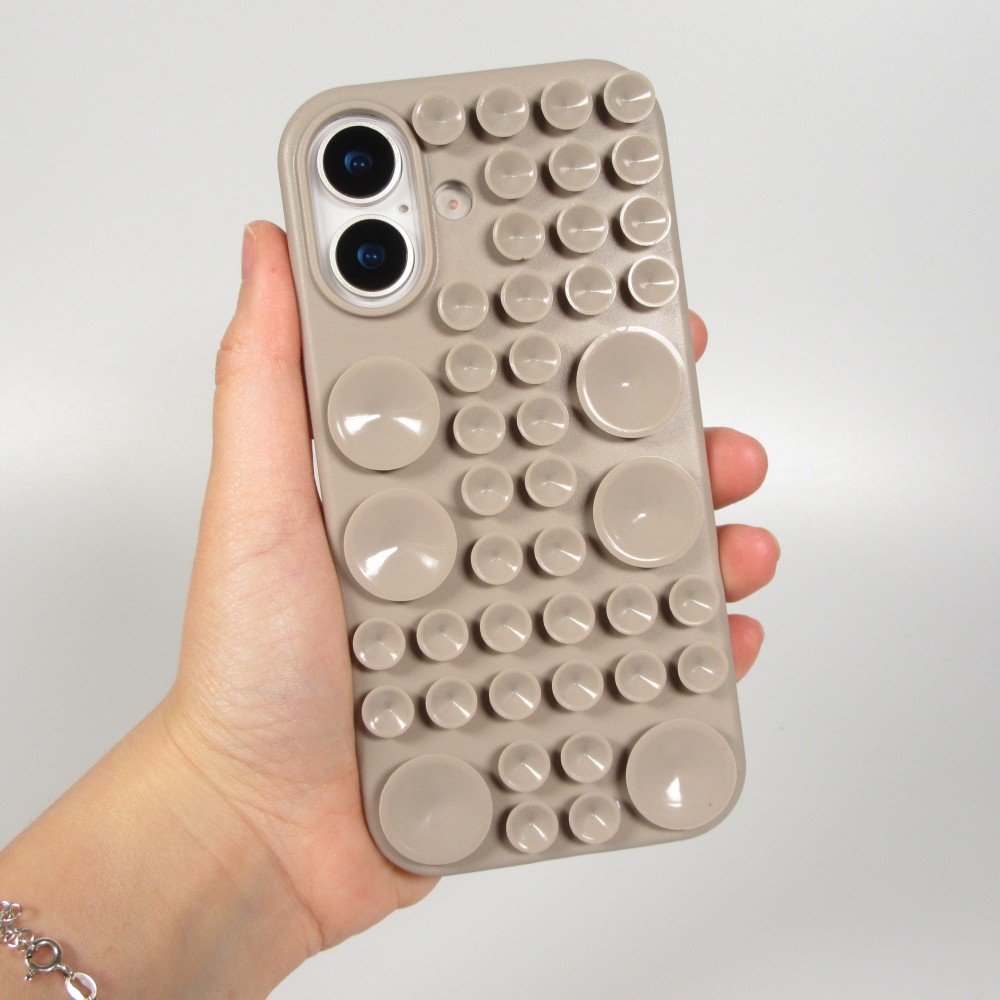 iPhone 17 Case H&uuml;lle - Pastellfarbene Wandhalterung mit Saugnapf f&uuml;r glatte Oberfl&auml;chen - Braun