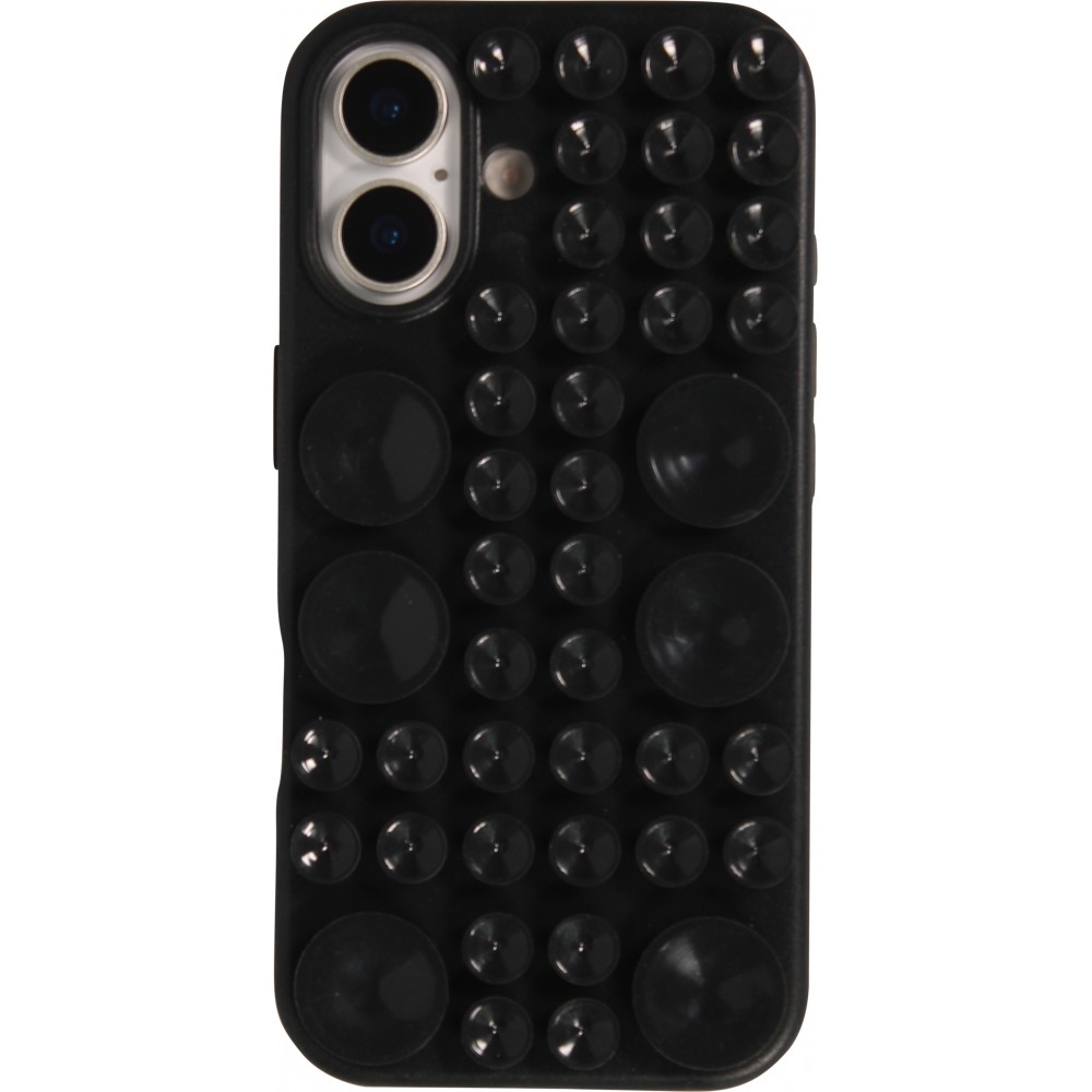 iPhone 17 Case H&uuml;lle - Pastellfarbene Wandhalterung mit Saugnapf f&uuml;r glatte Oberfl&auml;chen - Schwarz