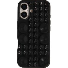 iPhone 17 Case H&uuml;lle - Pastellfarbene Wandhalterung mit Saugnapf f&uuml;r glatte Oberfl&auml;chen - Schwarz