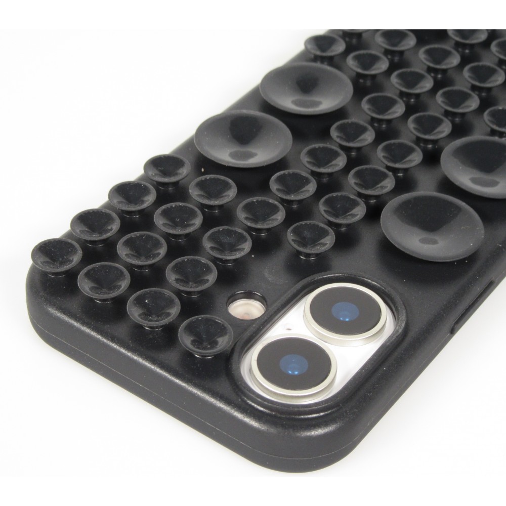 iPhone 17 Case H&uuml;lle - Pastellfarbene Wandhalterung mit Saugnapf f&uuml;r glatte Oberfl&auml;chen - Schwarz