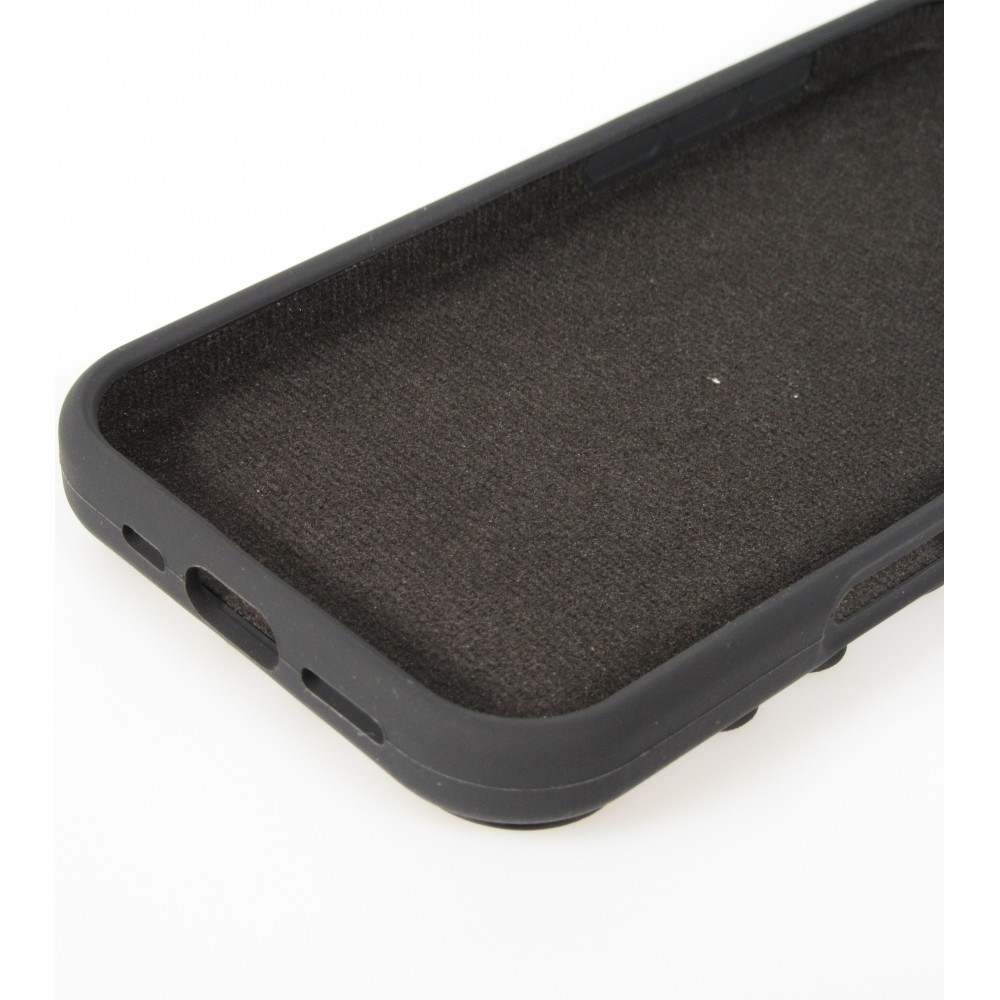 iPhone 17 Case H&uuml;lle - Pastellfarbene Wandhalterung mit Saugnapf f&uuml;r glatte Oberfl&auml;chen - Schwarz