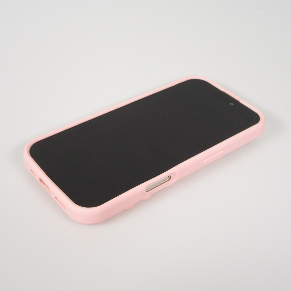 Coque iPhone 17 - Murale ventouse pastel avec fixation sur surfaces - Rose