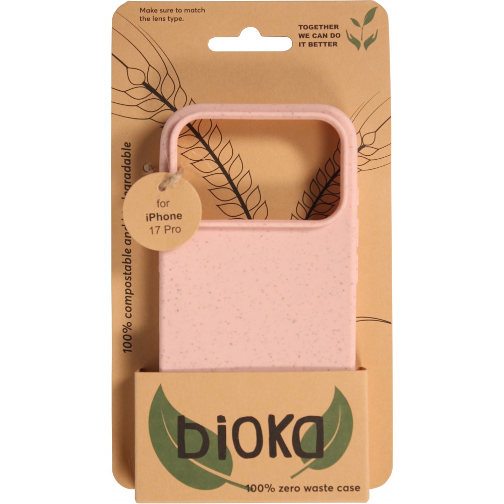 Coque iPhone 17 Pro - Bioka biodégradable et compostable Eco-Friendly - Rose
