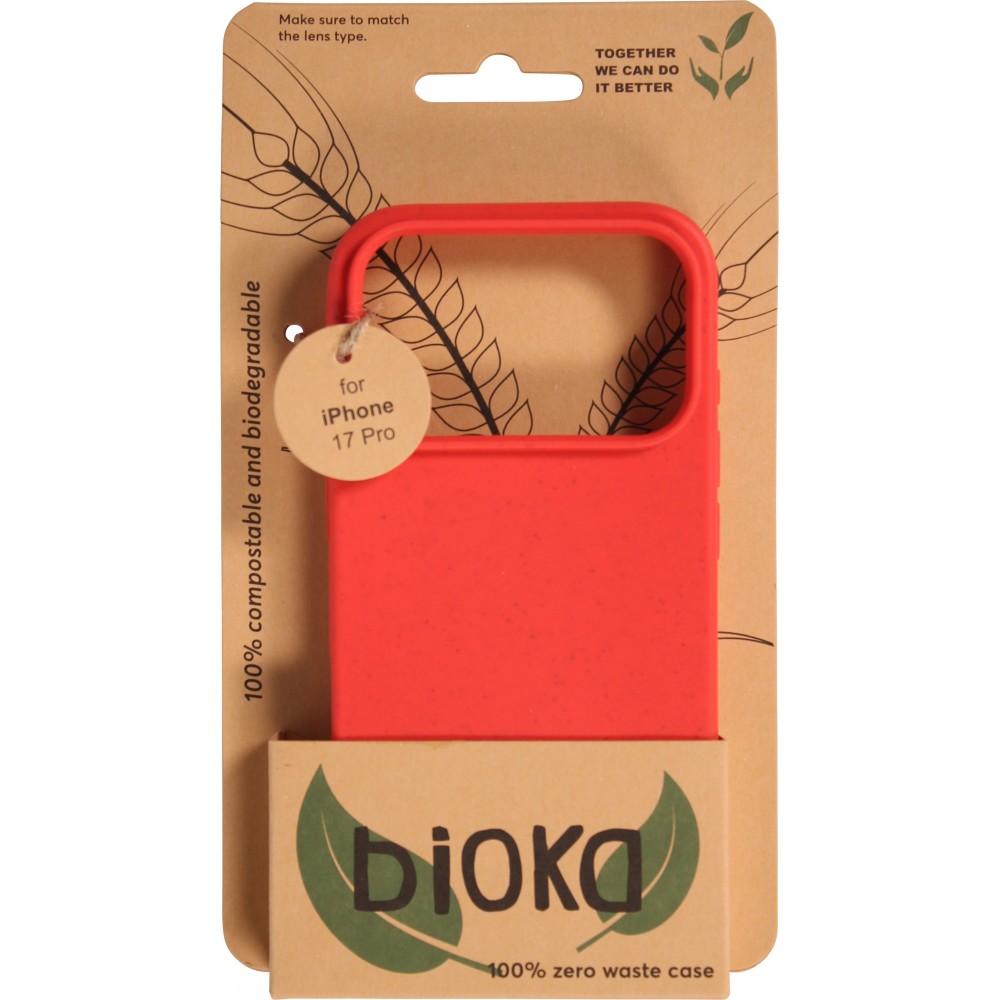 Coque iPhone 17 Pro - Bioka biodégradable et compostable Eco-Friendly - Rouge