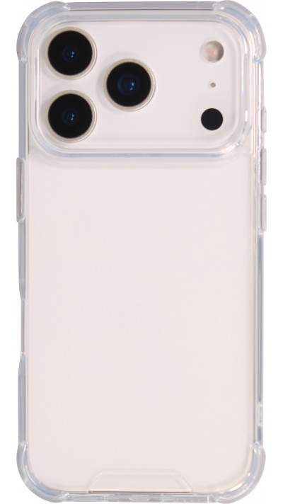 Coque iPhone 17 Pro Max - Bumper Glass Hybrid TPU silicone anti-choc - Transparent