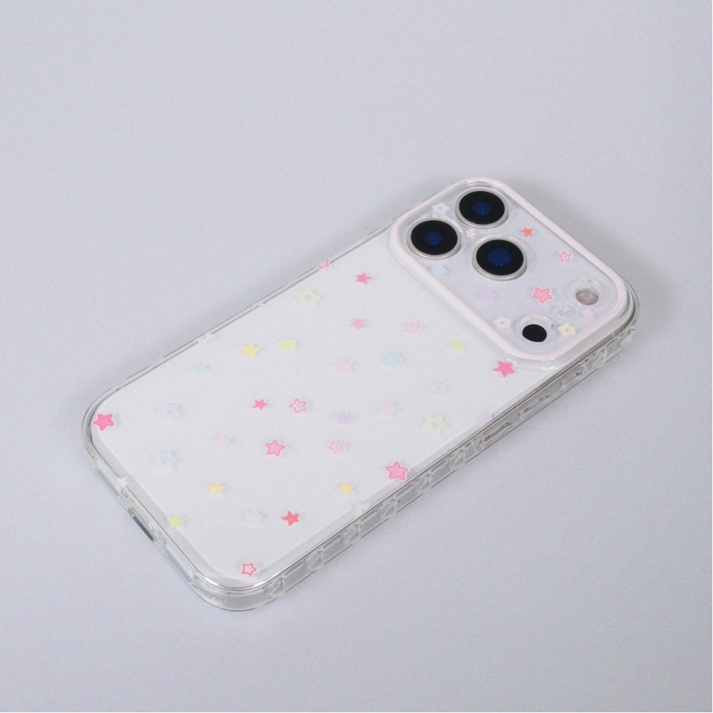 iPhone 17 Pro Max Case Hülle - Cute Stars aus Flexiblem Silikon Süsses Kawaii-Design mit Weichem Schutz - Transparent