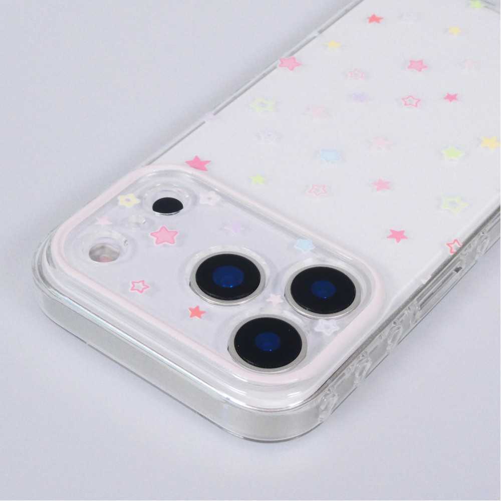 iPhone 17 Pro Max Case Hülle - Cute Stars aus Flexiblem Silikon Süsses Kawaii-Design mit Weichem Schutz - Transparent