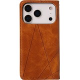 Coque iPhone 17 Pro - Flip Géometrique brun clair