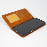 Coque iPhone 17 Pro - Flip Géometrique brun clair
