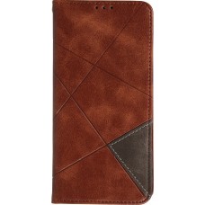Coque iPhone 17 Pro - Flip Géometrique brun foncé