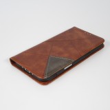 Coque iPhone 17 Pro - Flip Géometrique brun foncé