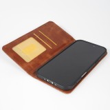 Coque iPhone 17 Pro - Flip Géometrique brun foncé