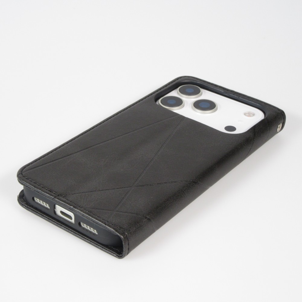 Hülle iPhone 17 Pro - Flip Geometrisch - Schwarz