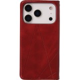 Coque iPhone 17 Pro - Flip Géometrique - Rouge