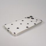 Coque iPhone 17 Pro - Gel petit coeur transparent - Noir