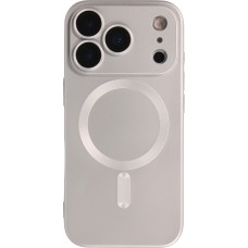 Coque iPhone 17 Pro Max - Gel souple avec vitre de protection caméra MagSafe - Argent