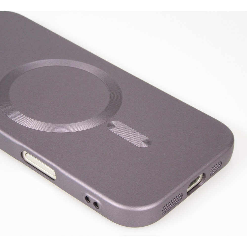 Coque iPhone 17 Pro Max - Gel souple avec vitre de protection caméra MagSafe - Gris foncé