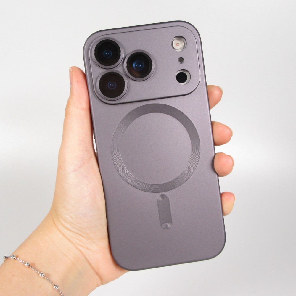 Coque iPhone 17 Pro Max - Gel souple avec vitre de protection caméra MagSafe - Gris foncé