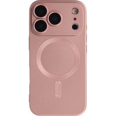 Coque iPhone 17 Pro - Gel souple avec vitre de protection caméra MagSafe - Rose