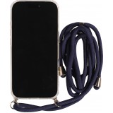 Coque iPhone 17 Pro - Gel transparent avec lacet - Bleu