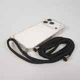 Coque iPhone 17 Pro - Gel transparent avec lacet - Noir