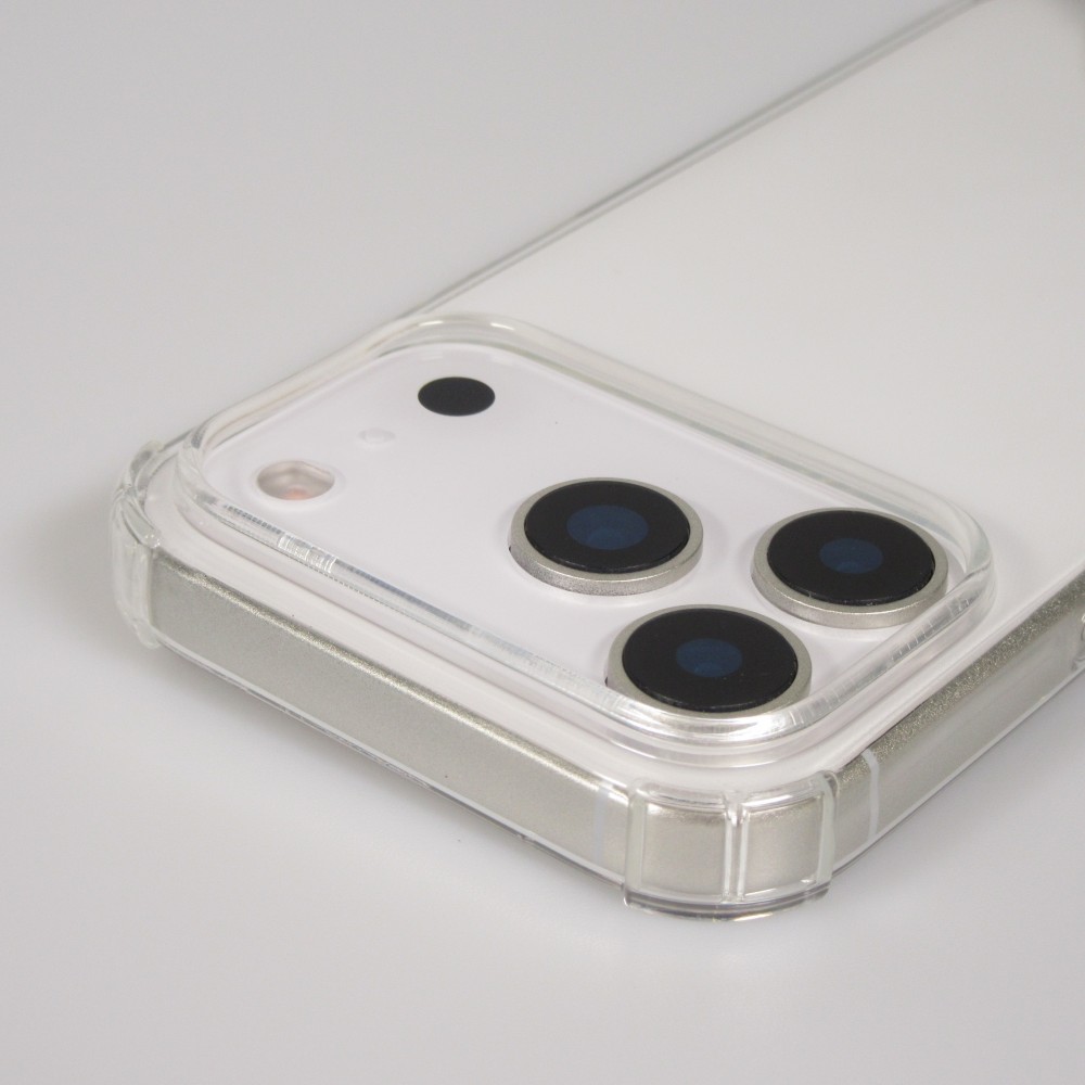 Coque iPhone 17 Pro - Gel transparent avec lacet - Rouge