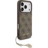 Coque iPhone 17 Pro - Guess 4G charm protection élégante design raffiné accessoire tendance - Brun