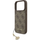 Coque iPhone 17 Pro - Guess 4G charm protection élégante design raffiné accessoire tendance - Brun