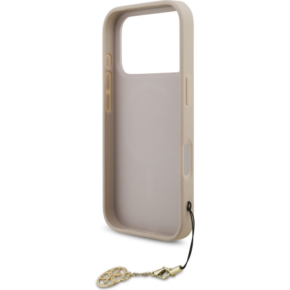 Coque iPhone 17 Pro - Guess 4G charm protection élégante design raffiné accessoire tendance - Rose