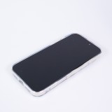 Coque iPhone 17 Pro - Léopard blanc/noir silicone souple antichoc transparent - Noir