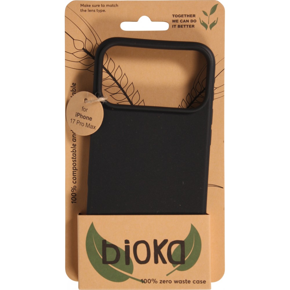Coque iPhone 17 Pro Max - Bioka biodégradable et compostable Eco-Friendly - Noir