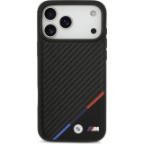 Coque iPhone 17 Pro Max - BMW M Carbon Tricolor Line compatible MagSafe protection premium - Noir