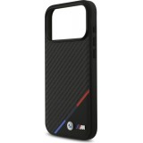 Coque iPhone 17 Pro Max - BMW M Carbon Tricolor Line compatible MagSafe protection premium - Noir