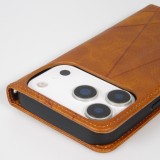 Coque iPhone 17 Pro Max - Flip Géometrique brun clair