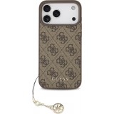 Coque iPhone 17 Pro Max - Guess 4G charm protection élégante design raffiné accessoire tendance - Brun