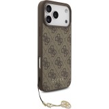 Coque iPhone 17 Pro Max - Guess 4G charm protection élégante design raffiné accessoire tendance - Brun
