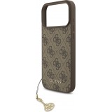 Coque iPhone 17 Pro Max - Guess 4G charm protection élégante design raffiné accessoire tendance - Brun