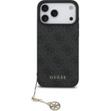 Coque iPhone 17 Pro Max - Guess 4G charm protection élégante design raffiné accessoire tendance - Gris