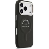 Coque iPhone 17 Pro Max - Karl Lagerfeld PU RSG Logo MagSafe élégante et protectrice - Noir