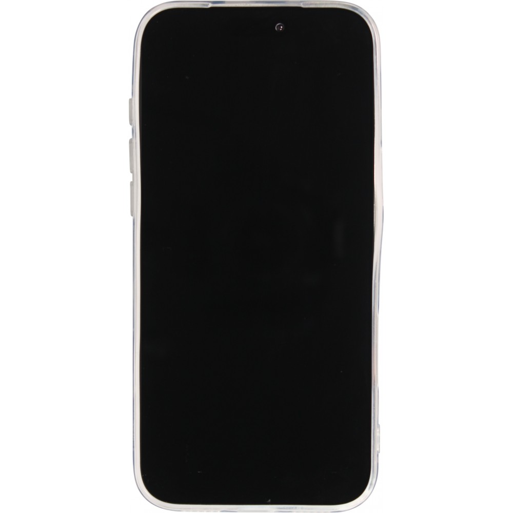 Coque iPhone 17 Pro Max - Léopard blanc/noir silicone souple antichoc transparent - Noir