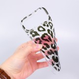 Coque iPhone 17 Pro Max - Léopard blanc/noir silicone souple antichoc transparent - Noir