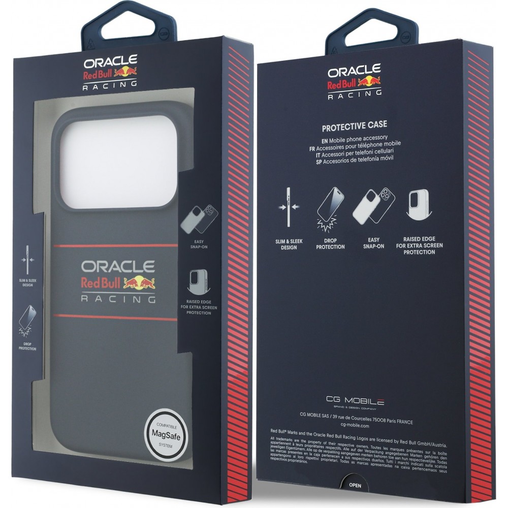 iPhone 17 Pro Max Case Hülle - Red Bull Silikon Horizontal Zentrales Logo MagSafe - Blau