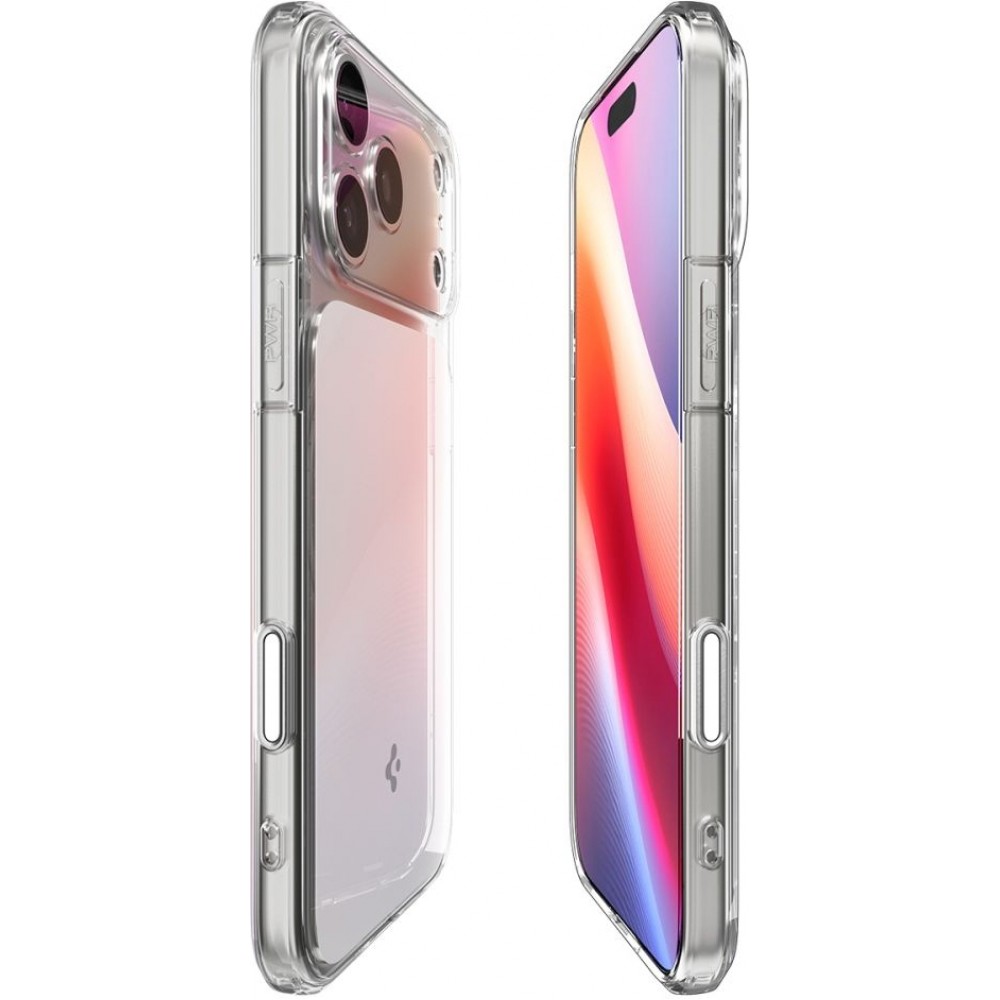 Coque iPhone 17 Pro Max - Spigen Ultra Hybrid T MagFit compatible avec MagSafe transparente et r&eacute;sistante - Transparent