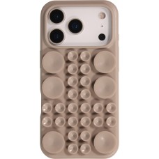 Coque iPhone 17 Pro Max - Murale ventouse pastel avec fixation sur surfaces - Brun